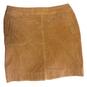 Talbots Corduroy A-Line Skirt Tan Women Size 10 Zip Fly Pockets Casual Fall